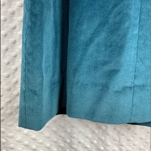 VINTAGE LORCH Midi Skirt Turquoise Corduroy High Waisted Style - Picture 8 of 8